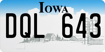 IA license plate DQL643