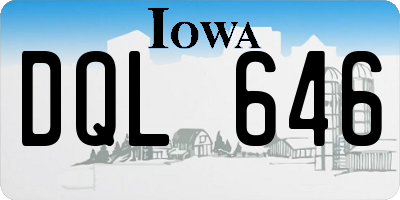 IA license plate DQL646