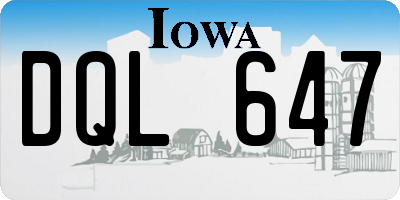 IA license plate DQL647