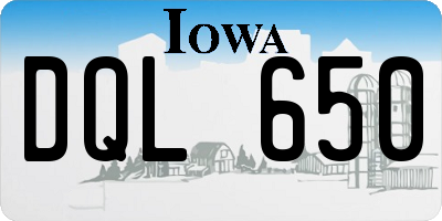IA license plate DQL650