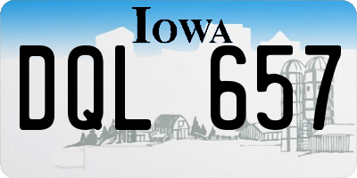 IA license plate DQL657