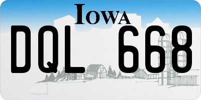 IA license plate DQL668