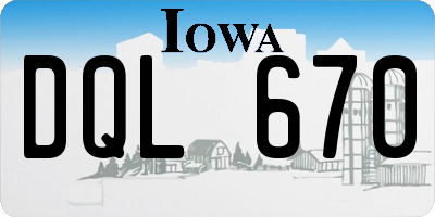 IA license plate DQL670