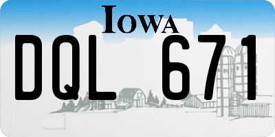 IA license plate DQL671