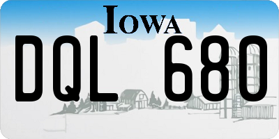 IA license plate DQL680