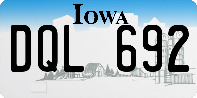 IA license plate DQL692