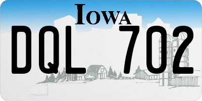 IA license plate DQL702