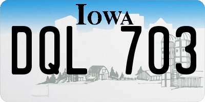 IA license plate DQL703