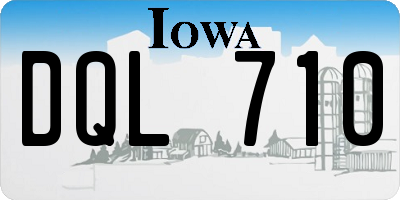 IA license plate DQL710