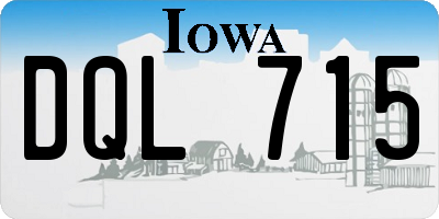 IA license plate DQL715
