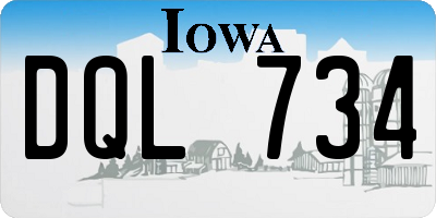 IA license plate DQL734