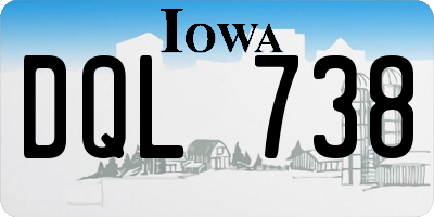 IA license plate DQL738