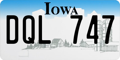IA license plate DQL747