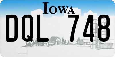 IA license plate DQL748