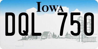 IA license plate DQL750
