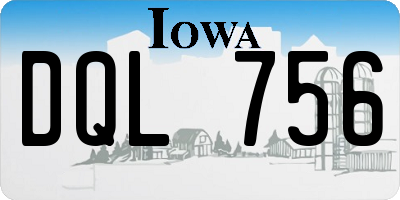 IA license plate DQL756
