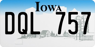 IA license plate DQL757