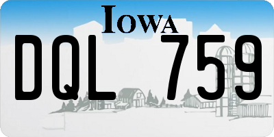 IA license plate DQL759
