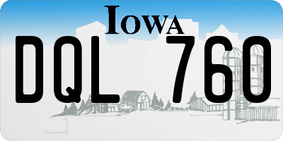 IA license plate DQL760