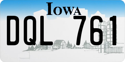 IA license plate DQL761