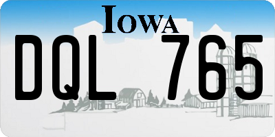 IA license plate DQL765