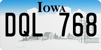 IA license plate DQL768