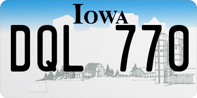 IA license plate DQL770