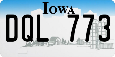 IA license plate DQL773