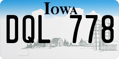 IA license plate DQL778