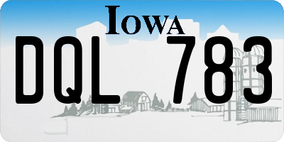 IA license plate DQL783