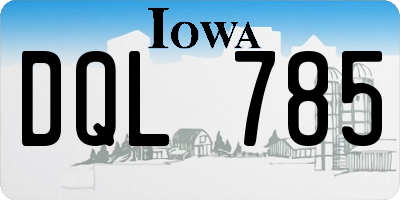 IA license plate DQL785
