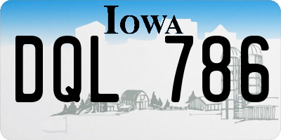 IA license plate DQL786