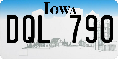 IA license plate DQL790
