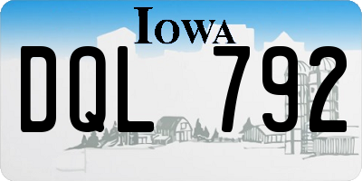 IA license plate DQL792