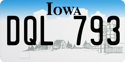 IA license plate DQL793