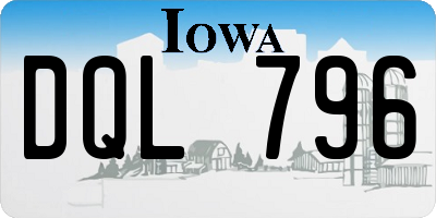 IA license plate DQL796