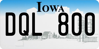 IA license plate DQL800