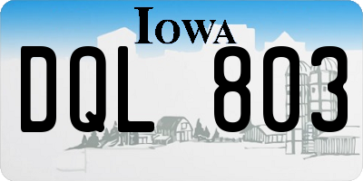 IA license plate DQL803
