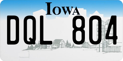 IA license plate DQL804