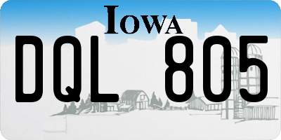 IA license plate DQL805