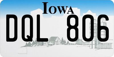 IA license plate DQL806