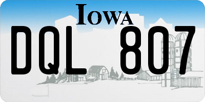 IA license plate DQL807