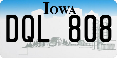 IA license plate DQL808
