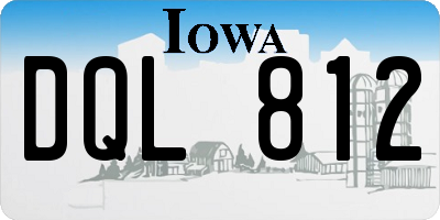 IA license plate DQL812