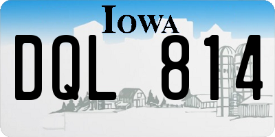 IA license plate DQL814