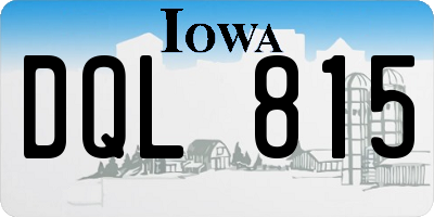 IA license plate DQL815