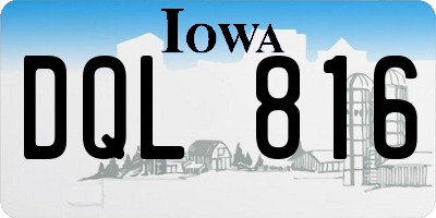 IA license plate DQL816