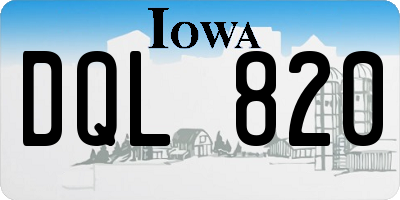 IA license plate DQL820