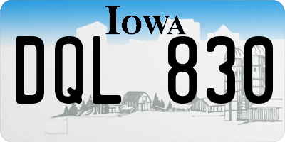IA license plate DQL830