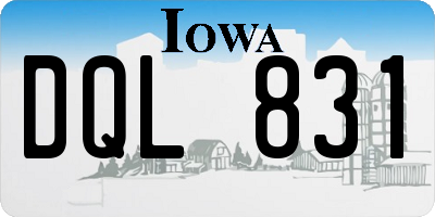 IA license plate DQL831